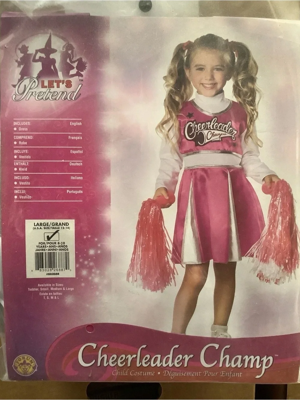Rubie's Cheerleader Champ Child’s Costume - Pink & White
